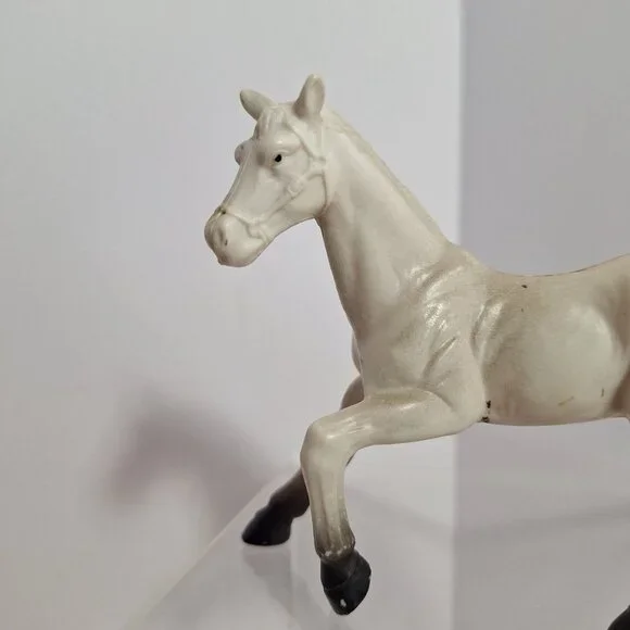 Popak New Ray Hollow White Horse With Black Socks Feet 5 In X 3.5 In Pony - Picture 4 of 9